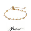 Stainless Steel Cubic Zirconia Chain Bracelet Bangle Delicate Aesthetic Chic Adjustable Wrist Jewelry Pvd Plated - Image 1