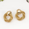 Gold Plated Woven Knot Earrings Vintage Statement Hoop Earrings for Women Party Jewelry - Image 2