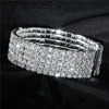 Wedding Bridal Jewelry 1-10 Row Cuff CZ Rhinestone Crystal Stretch Strand Bracelet Bangle - Image 25