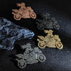 Women's gold-plated motorcycle badge, silver men's chest pin, black lapel brooch, suit accessories set - Image 1