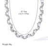 316L Stainless Steel Pearl Chain Necklace Bracelet Set For Women Silver Color Jewelry Set Gift Party - Image 2