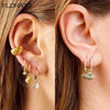 Silver Needle Gold-color Hoop Earrings for Women Shell Pendants Earrings Jewelry Gifts - Image 3