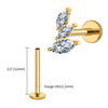 Titanium 16G Cluster Marquise CZ Tragus Helix Stud Conch Lobe Rook Cartilage Leaf Climber Flat Back Labret - Image 32