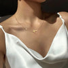Sideways Cross Necklace in Gold-Tone 316L Stainless Steel - Image 2