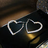 Shiny Full Crystal Rhinestones Heart Hoop Earrings for Women Personality Banquet Earring Delicate Anniversary Jewelry Gift N - Image 1