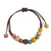 Handwoven Ceramic Bead Bracelet with Adjustable Cord - Image 2