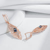 Rose Gold Color Flower Dangle Earrings for Women Square Colorful Zircon Accessories Daily Jewelry - Image 5