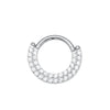 Titanium Clicker Septum Nose Ring Sector CZ Daith Earring Hoop Front Facing Hinged Segment Piercing Body Jewelry - Image 8