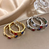 Punk Colorful Heart Shaped Zircon Stainless Steel Earrings Hoop Earrings for Women Girl Ear Huggies Daily Jewelry - Image 3