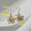 Gold Color Earrings Drop Stainless Steel Classic Jewelry for Woman Plant Charms Flower of Life Maple Leaf Snowflake Gift - Image 14