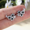 Crystal Yellow Flower Stud Earrings Multicolor Zircon Round Stone Charm Silver Color Wedding Jewelry For Women - Image 8