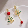 Colorful Rhinestone Christmas Tree Dangle Earrings for Women Zircon Star Year Earrings Girls Party Jewelry - Image 11