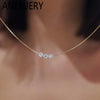 Three Zircon Thin Necklace for Women Simple Clavicle chain Delicate Elegant Jewelry Gifts Wedding - Image 1