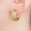 Water-drop Hollow Design Sparkling Zircon Circle Hoop Earrings For Women Female Bridal Wedding Ear Jewelry Gift - Image 3