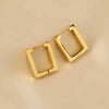 Geometric Stainless Steel Square Triangle Hoop Earrings Men Women Stainless Steel Punk Hiphop Piercing Jewelry - Image 4
