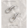 NiNice Stainless Steel Textured Geometric Drop Earrings Handmade Polished Temperament Jewelry Pvd Plating - Image 2