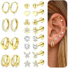 1Pair Flat Back Earrings for Women Steel Earrings Hoop Stud Cartilage Tragus Piercings - Image 8