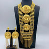 Nigerian Gold Plated Jewelry Set For Women Long Flower Necklace Earrings Jewellery Dubai Brazilian African Bridal Sets - Image 7