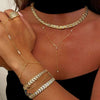 Two Tone Color Moon Shaped Link Chain Bracelet for Women Paved Bling Cubic Zirconia Cz Wedding Jewelry - Image 6