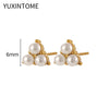 Silver Needle Pearls Stud Earrings For Women Geometry Pearls Pendant Earings Jewelry Party Gifts - Image 13