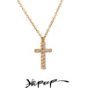 Cubic Zirconia Cross Pendant Necklace in Stainless Steel - Image 1