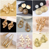 European Simple Metal Drop Earrings for Women Leaf Round Water Droplet Butterfly Twist Geometry Earrings Jewelry Christmas Gift - Image 3
