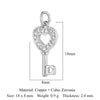 5pcs/Lot Star Heart Key Copper Cubic Zircon Charms Clover Lightning Horseshoe Racket Moon Bracelet Earring Necklace Pendant - Image 17