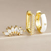 3PCS Circle Round Square Earrings Set For Women Stainless Steel Dripping Zircon Huggie Hoop Earring Piercing Jewelry - Image 8