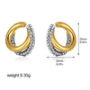 Cubic Zirconia Huggie Hoop Earrings in Gold-Tone Stainless Steel - Image 28