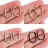 Stainless Steel Oval Hoop Earrings in Gold-Tone Silver-Tone Rose Gold-Tone and Black - Image 1