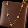 316L Stainless Steel Clover Flower Zircon Necklace For Women Clavicle Neck Chain Jewelry Gift - Image 15