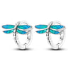 Colorful Cubic Zirconia Huggie Hoop Earrings in Flower Butterfly and Clover Designs - Image 22