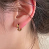 Silver Hoop Earrings Clip Golden Bowtie Ribbon Small Cute For Women Girl Gift Jewelry - Image 41