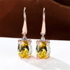 Female Crystal Green Oval Stone Zircon Earring Rose Gold Color Long Dangle Wedding Jewelry For Women - Image 13