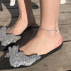 Silver Heart Rhinestone CZ Pendant Double Layer Anklets Women Jewelry Summer Zircon Foot Chain Bracelet - Image 6