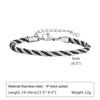 Stylish Two Tones 5mm Stainless Steel Chain Bracelets for Men Women,Adjustable Twisted Rope Box Chain Hand Woven Jewelry - Image 8
