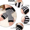 Striped Fingerless Gloves Arm Warmers Cotton Elbow Protection Warm Bracelet Gloves for Cold Weather Daily Casual Outdoor Wear - Image 2