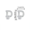Japanese and Korean Women's Earrings. D Letter Inlaid with Zircon, Women's Earrings on the Internet - Image 6