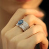 Silver Open Finger Ring Flower Leaf Design Green Golden Vintage Stackable For Women Girl Jewelry Gift - Image 9