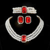 Imitation Gem Pearl Jewelry Set Multi-layer Bead Bead Necklace Earring Necklace Bracelet Set White Pearl Matching Jewelry - Image 7
