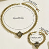 Eagle Head Pendant Necklace and Bracelet Set in Antique Gold-Tone - Image 3