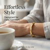 Sun Motif Snap Closure Bangle with Clear Stone Accents - Image 2