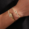 Yupsk Niche Design Micro-intact Zircon Water Drop Open Bracelet for Women Gold Plated Wedding Party Jewelry - Image 6