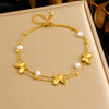 316L Stainless Steel Golden Ocean Series Zircon Pearl Tassel Pendant Anklets Lady Foot Chain Jewelry Gift - Image 29