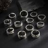 12Pcs/set Vintage Y2K Punk Carved Texture Rings for Women Men Hip-hop Stainless Steel Adjustable Open Ring Jewelry Party Gifts - Image 5