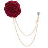 Korean Bridegroom Wedding Brooches Cloth Art Hand-made Rose Flower Brooch Lapel Pin Badge Tassel Chain Men's Suit Accessories - Image 12