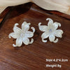White Women's Dangle Earrings Blooming Flower Acrylic Enamel Butterfly Imitation Pearl Heart Hanging Earrings Elegant Brinc - Image 8
