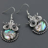 Colorful Shell Various Shapes Owl Women Hollow Zinc Alloy Antique Silver Plated Retro Drop Earring Jewelry Crafts - Image 7