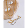 Stainless Steel Beads Chain Adjustable Necklace Bracelet Bangle Gold Silver Color Zirconia Jewellery - Image 4