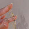 Geometric Gold Plated Zircon Bracelet for Women Versatile Adjustable Square Bracelet Christmas Party Wedding Jewelry Gift - Image 1